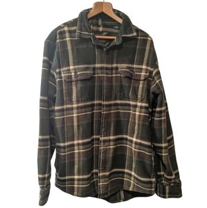Green Plaid Orvis Flannel Shirt
